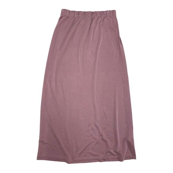 Club Monaco Soft Sandwash Maxi Skirt with Elastic Waistband in Red Mauve size M - Picture 3 of 8